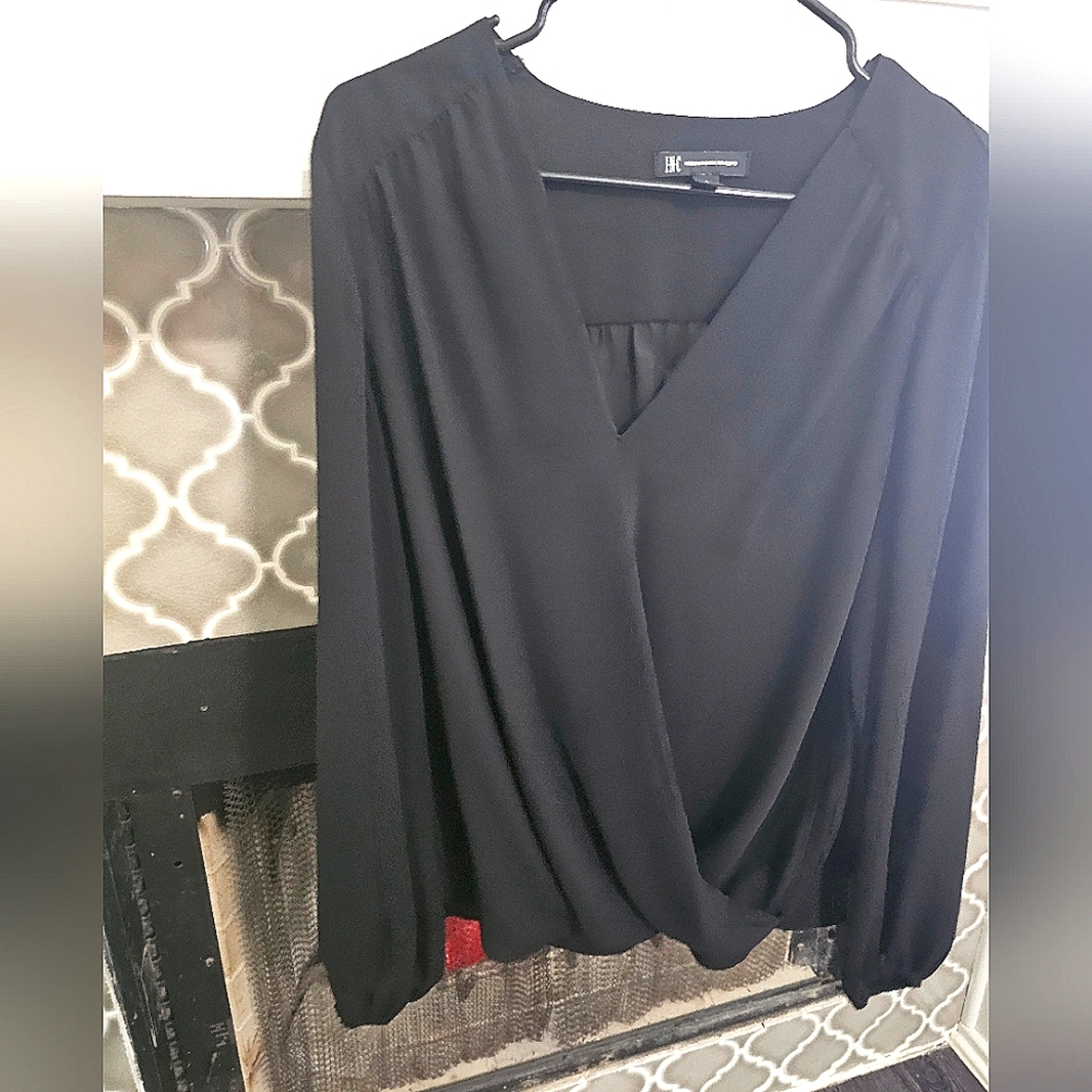 INC Black Flowy Blouse